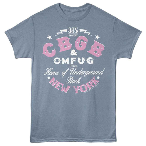 Indigo heather CBGB t-shirt featuring CBGB NY New York design