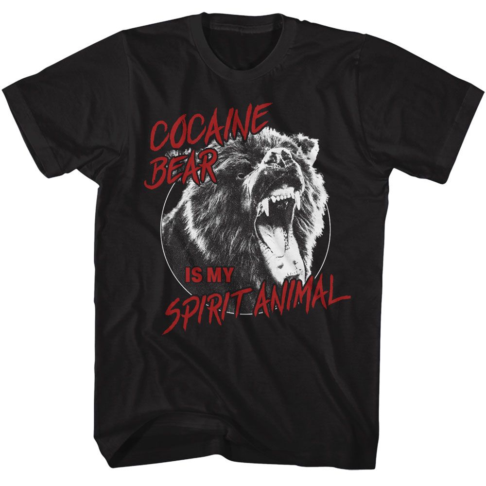 Black Cocaine Bear t-shirt featuring Cocaine Bear Spirit Animal design