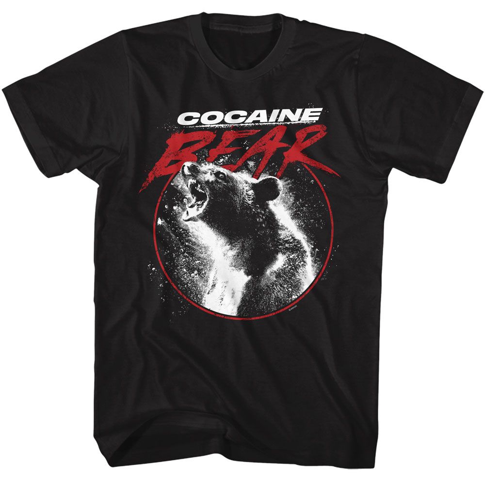 Black Cocaine Bear t-shirt featuring Cocaine Bear In Circle design
