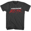 Smoke gray Cocaine Bear t-shirt featuring Cocaine Bear movie logo dark design