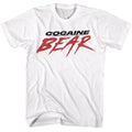 White Cocaine Bear t-shirt featuring Cocaine Bear movie logo light design