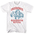 White Creedence Clearwater Revival t-shirt featuring Creedence Clearwater Revival band photo design