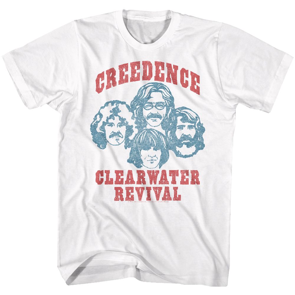 White Creedence Clearwater Revival t-shirt featuring Creedence Clearwater Revival band photo design