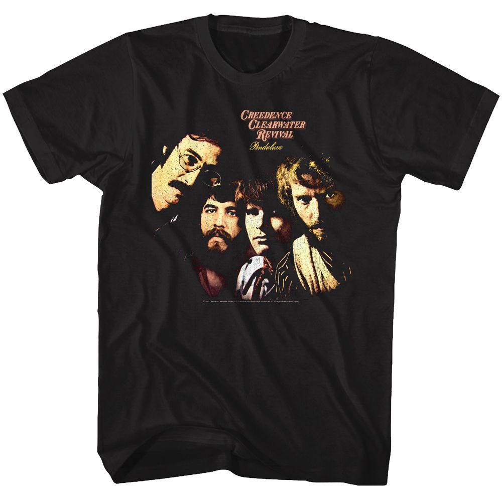 Black Creedence Clearwater Revival t-shirt featuring Creedence Clearwater Revival Pendulum 1970 album cover design