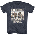 Navy heather Creedence Clearwater Revival t-shirt featuring Creedence Clearwater Revival Bikes Photo design