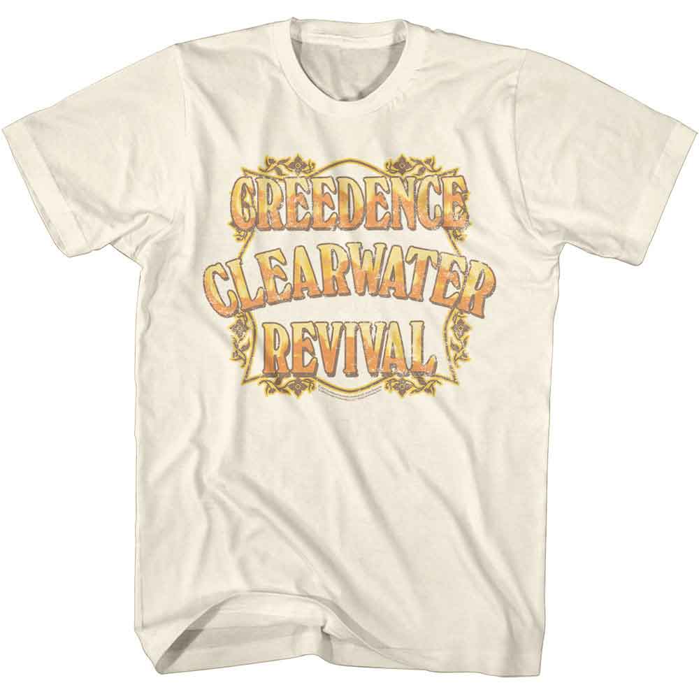 Natural Creedence Clearwater Revival t-shirt featuring Creedence Clearwater Revival Copper Logo design
