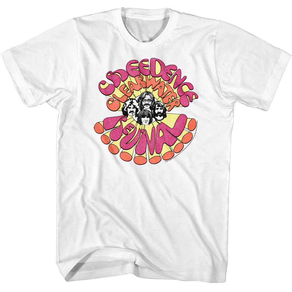 White Creedence Clearwater Revival t-shirt featuring Creedence Clearwater Revival Groovy design