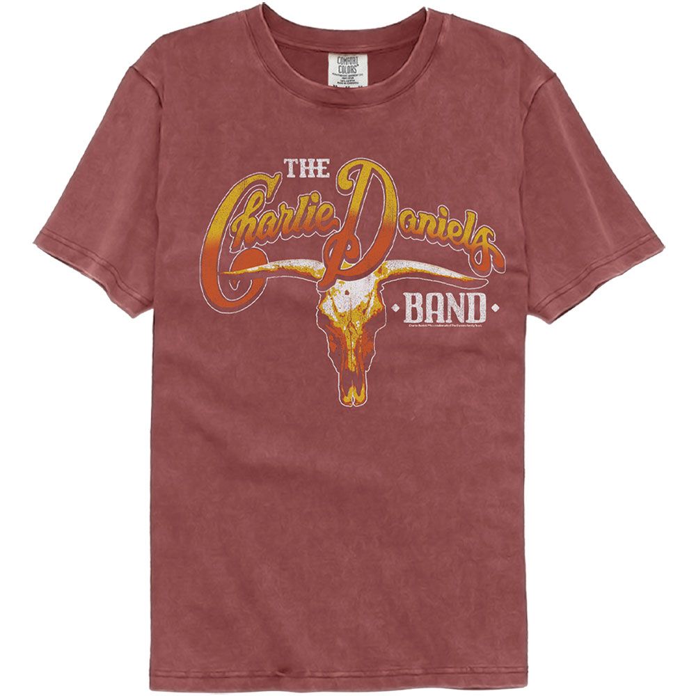 Charlie Daniels Band Comfort Colors T-Shirt - Cow Skull and Logo