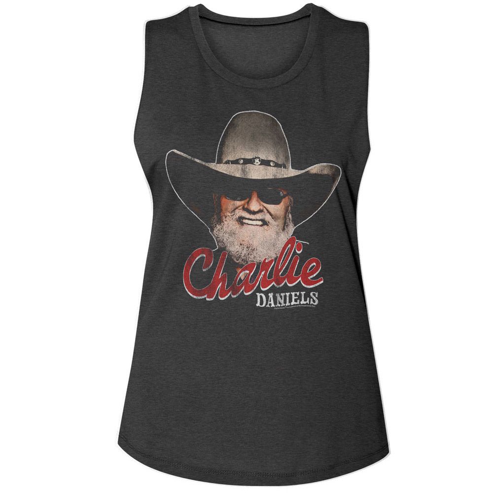 Charlie Daniels Band Ladies Muscle Tank - Smiling Charlie