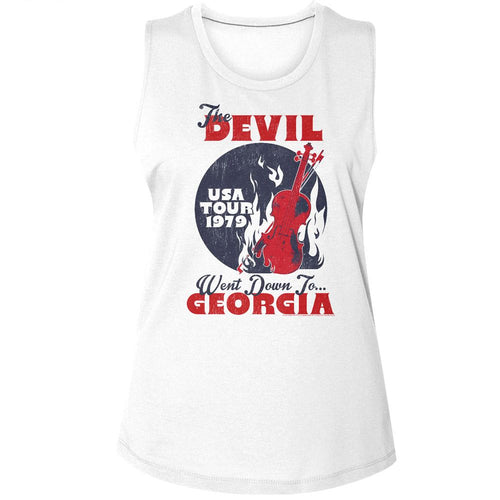 Charlie Daniels Band Ladies Muscle Tank - Devil Went Down to Georgia