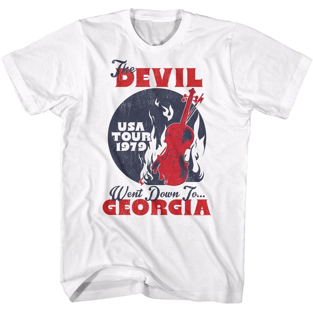 White Charlie Daniels Band t-shirt featuring Charlie Daniels Band Devil Went Down To Georgia design