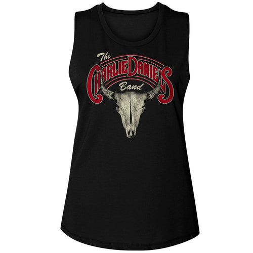 Charlie Daniels Band Ladies Muscle Tank - Skull and Logo