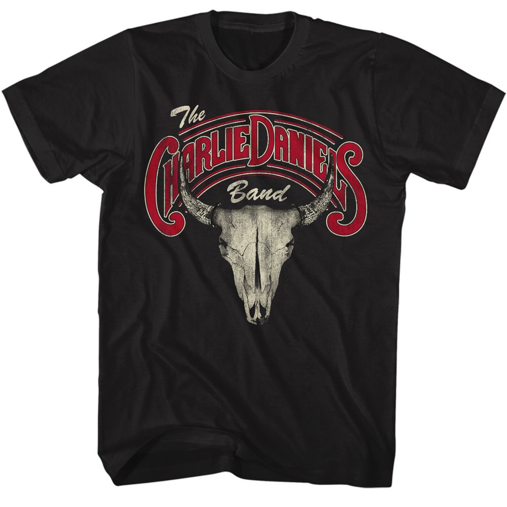 Black Charlie Daniels Band t-shirt featuring Charlie Daniels Band Skull N Logo design