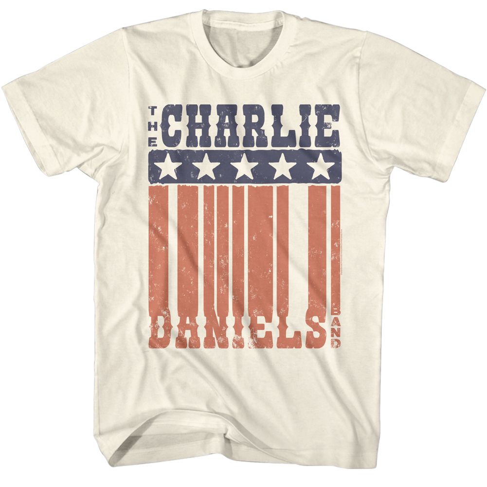 Natural Charlie Daniels Band t-shirt featuring Charlie Daniels Band Flag design