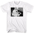 White Charlie Daniels Band t-shirt featuring Charlie Daniels Black And White portrait design