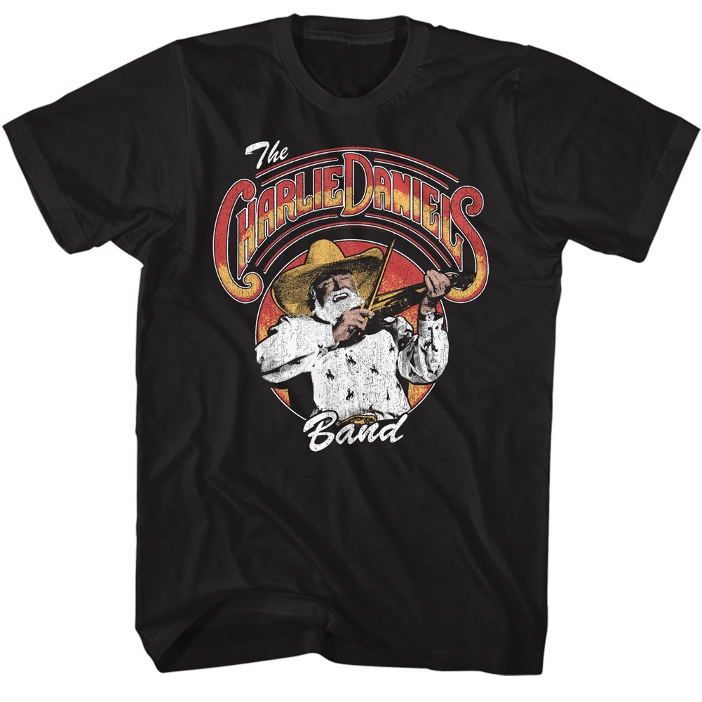 Black Charlie Daniels Band t-shirt featuring Charlie Daniels Band Logo And Fiddlin design