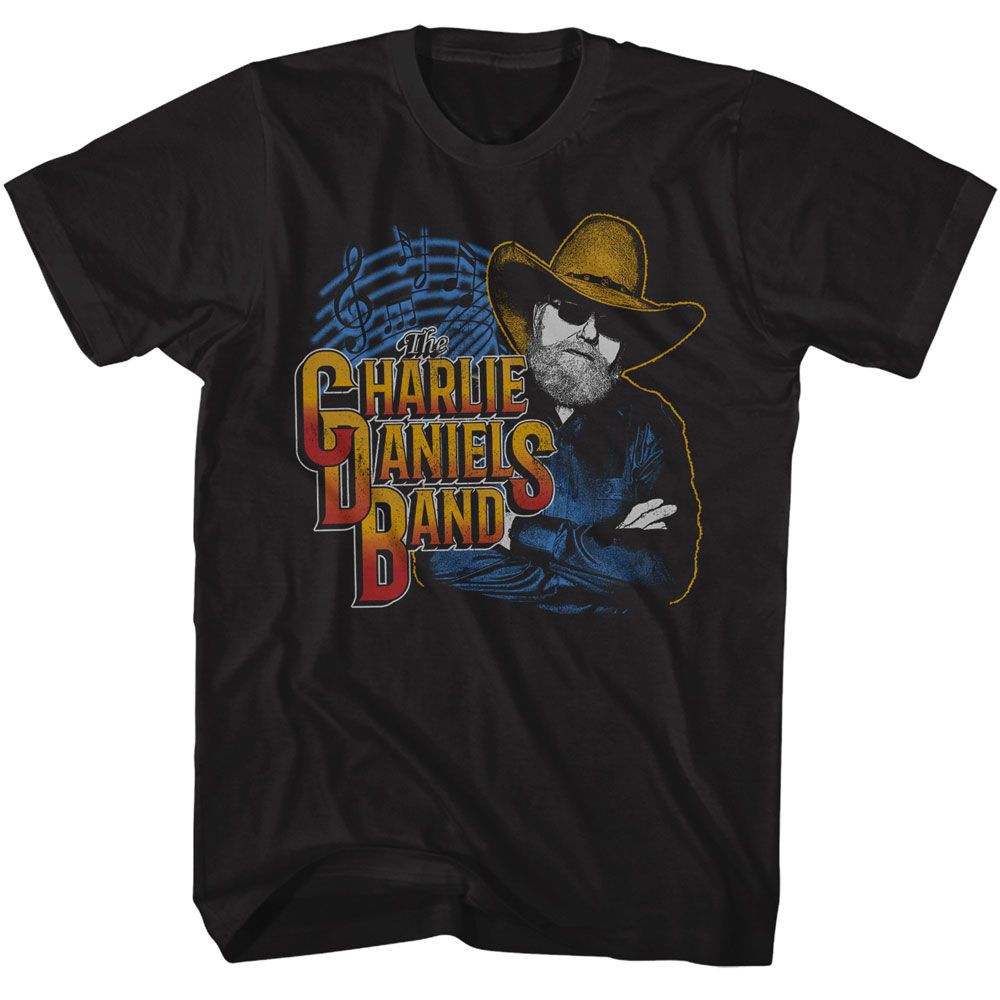 Black Charlie Daniels Band t-shirt featuring Charlie Daniels Band Charlie Music Notes design