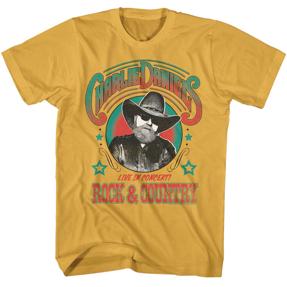 Ginger Charlie Daniels Band t-shirt featuring Charlie Daniels Band Rock And Country design