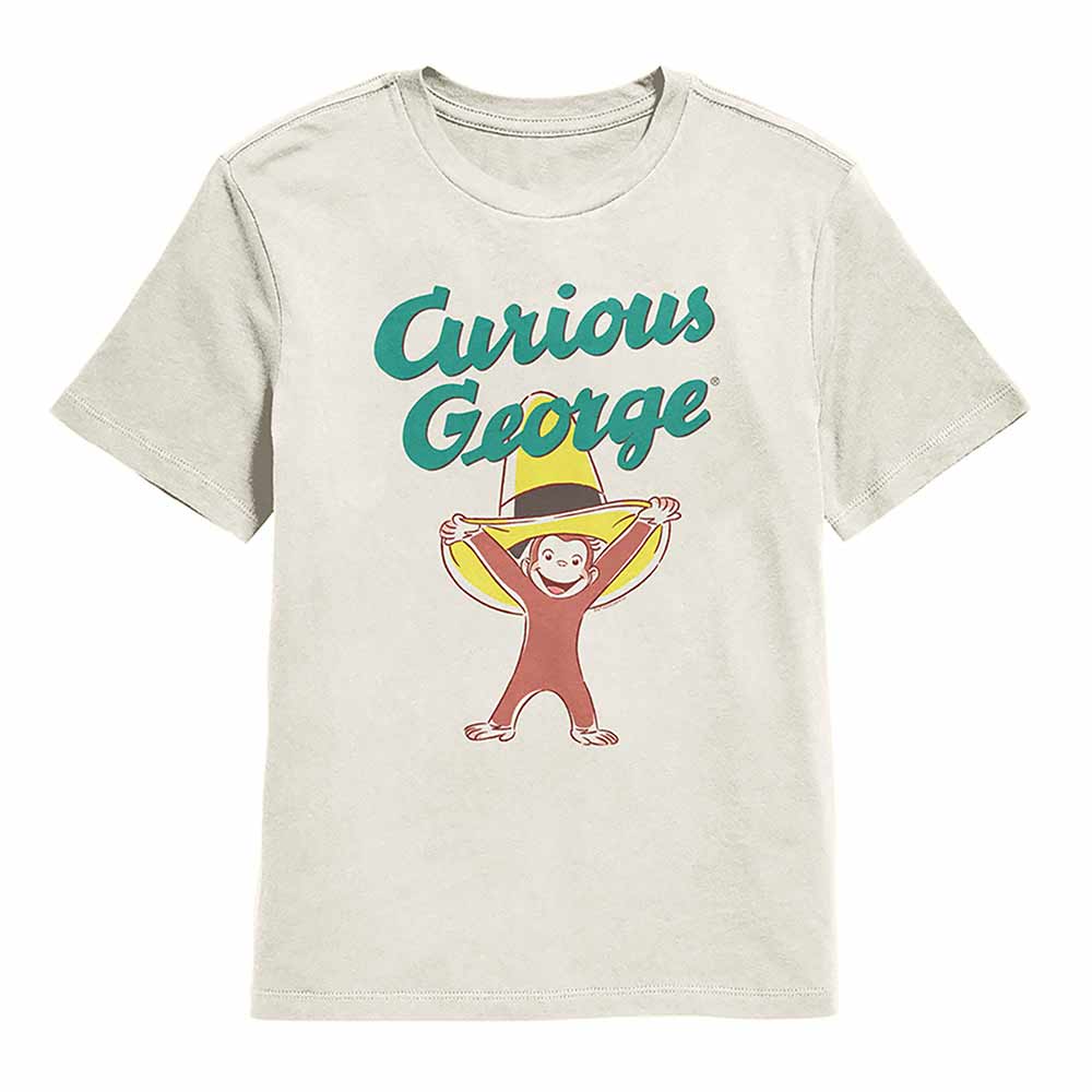 Natural Curious George t-shirt featuring a Big Hat design