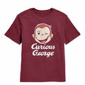 Vintage Burgundy Curious George t-shirt featuring a Wink design