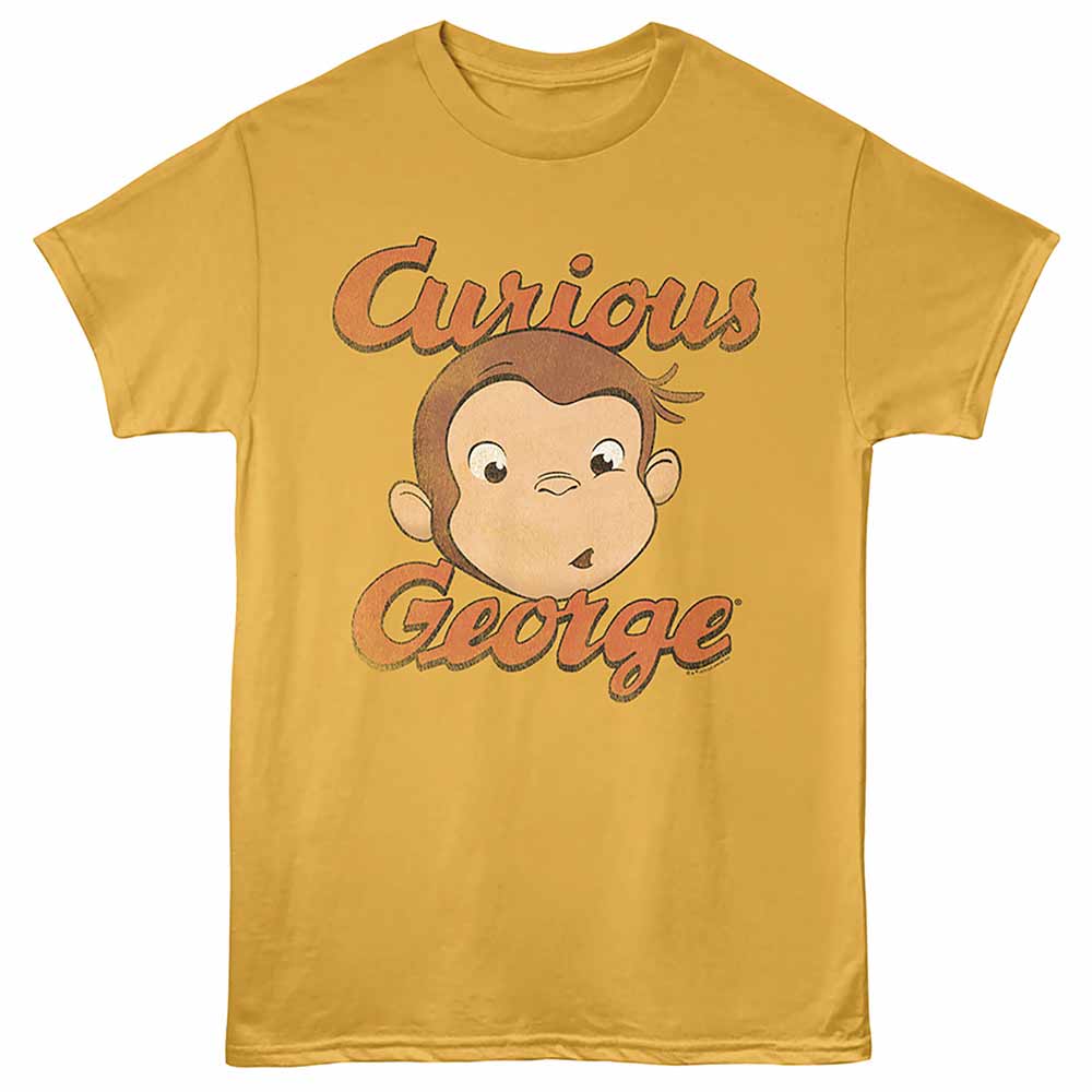 Ginger orange Curious George t-shirt featuring a Face and Logo design
