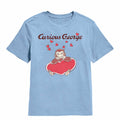 Light Blue Curious George t-shirt featuring a Heart design