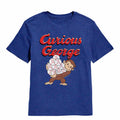 Royal blue heather Curious George t-shirt featuring a With Baseballs design