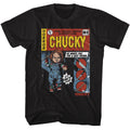 Black Chucky t-shirt featuring Chucky Comic style design