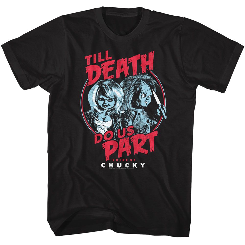 Black Chucky t-shirt featuring Chucky Till Death design