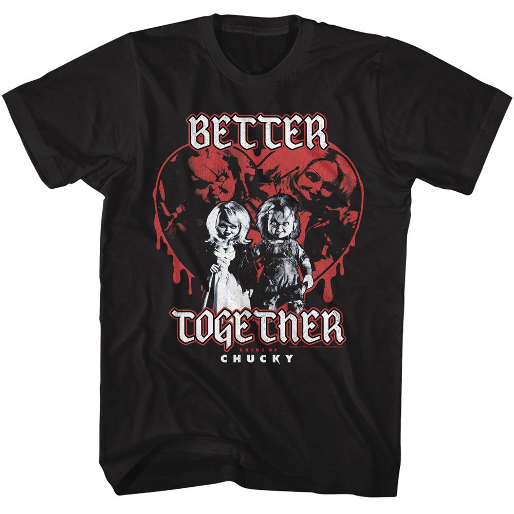 Black Chucky t-shirt featuring Chucky Better Together design