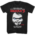 Black Chucky t-shirt featuring Chucky Child's Play 3 1991 movie poster design