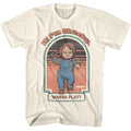 Natural Chucky t-shirt featuring Chucky Wanna Play design