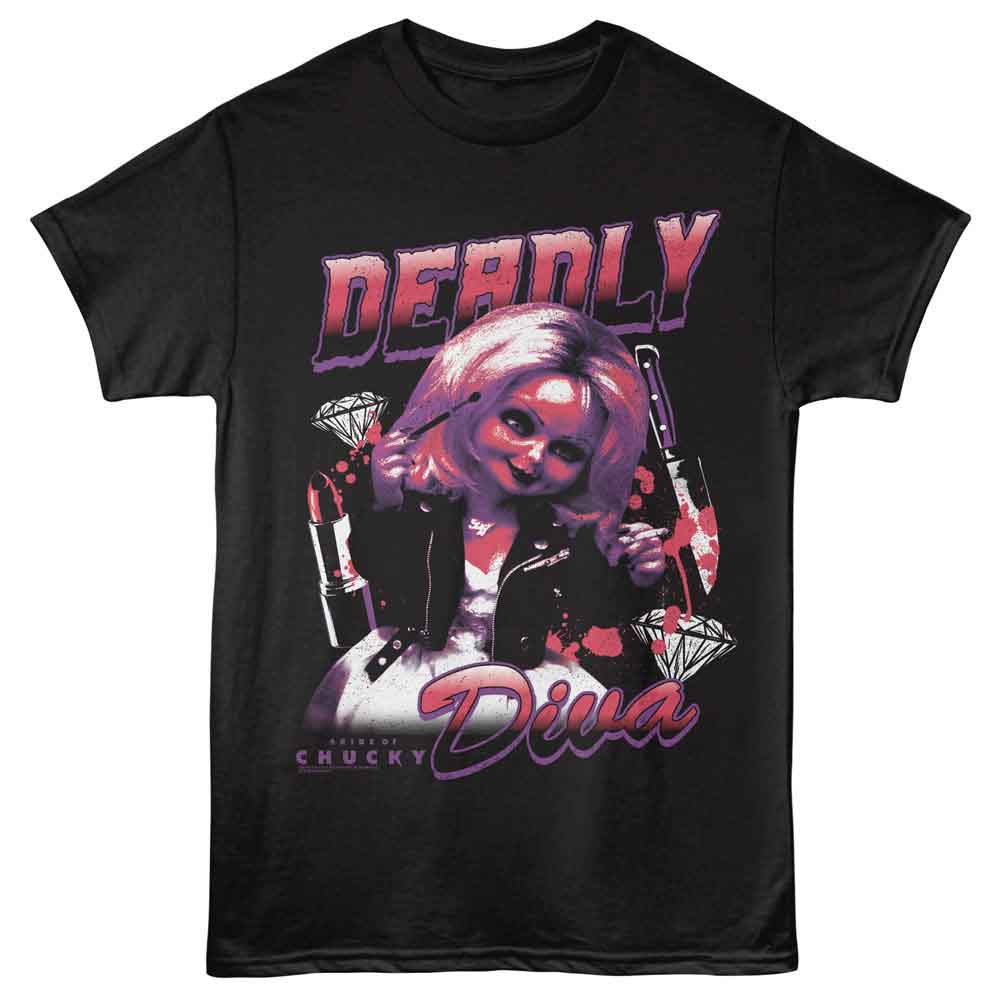 Black Chucky t-shirt featuring Chucky Deadly DNA design