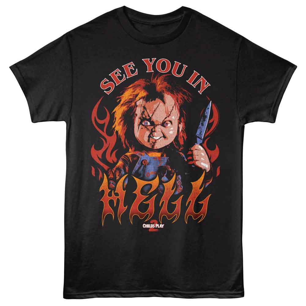 Black Chucky t-shirt featuring Chucky See You In design