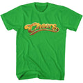 Kelly green Cheers t-shirt featuring Cheers TV show title logo design