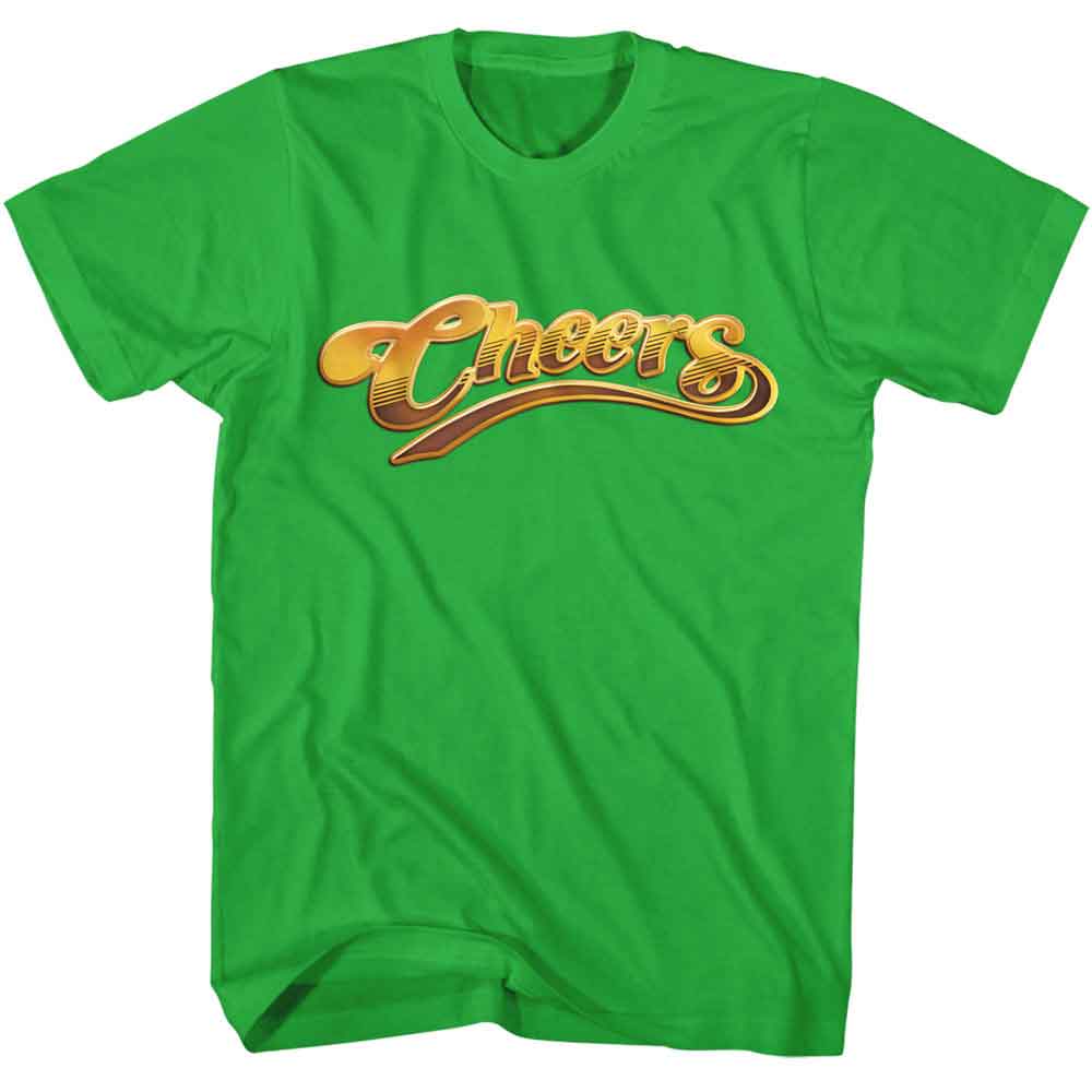 Kelly green Cheers t-shirt featuring Cheers TV show title logo design