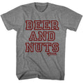 Graphite heather Cheers t-shirt featuring Cheers Beer And Nuts bar snacks design