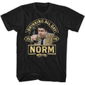 Black Cheers t-shirt featuring Cheers Drinking Is The Norm design