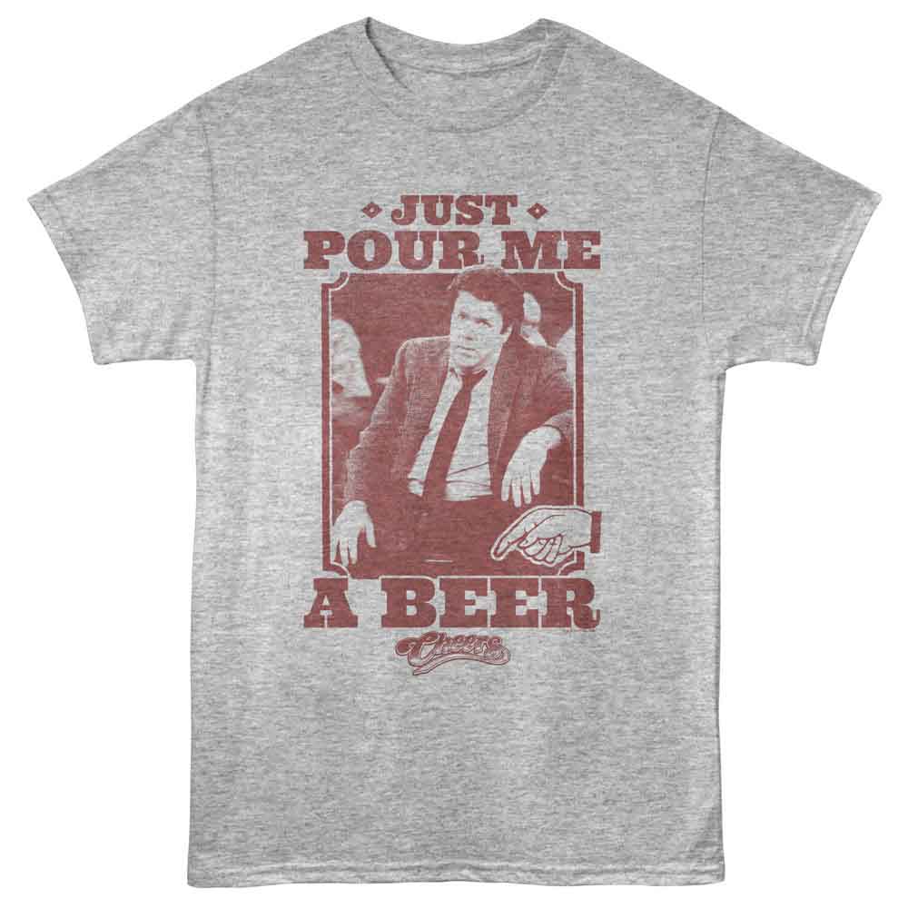 Gray heather Cheers t-shirt featuring Cheers Pour Me A Beer design