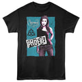 Black Charmed t-shirt featuring Phoebe Halliwell portrait from Charmed