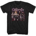 Black Cinderella band t-shirt featuring Cinderella Band Stands group photo design