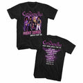 Black Cinderella band t-shirt featuring Cinderella Night Songs Tour design