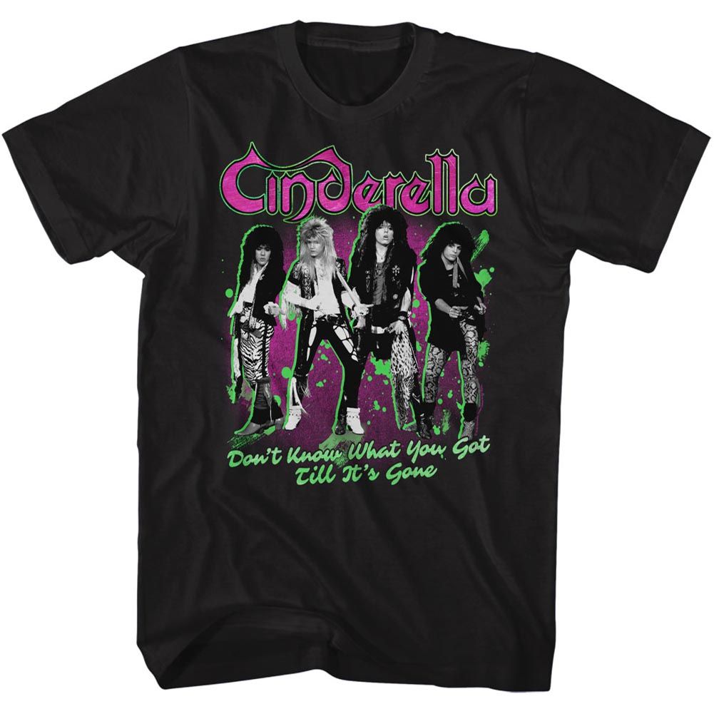 Black Cinderella band t-shirt featuring Cinderella Don't Know What You Got Till It's Gone design