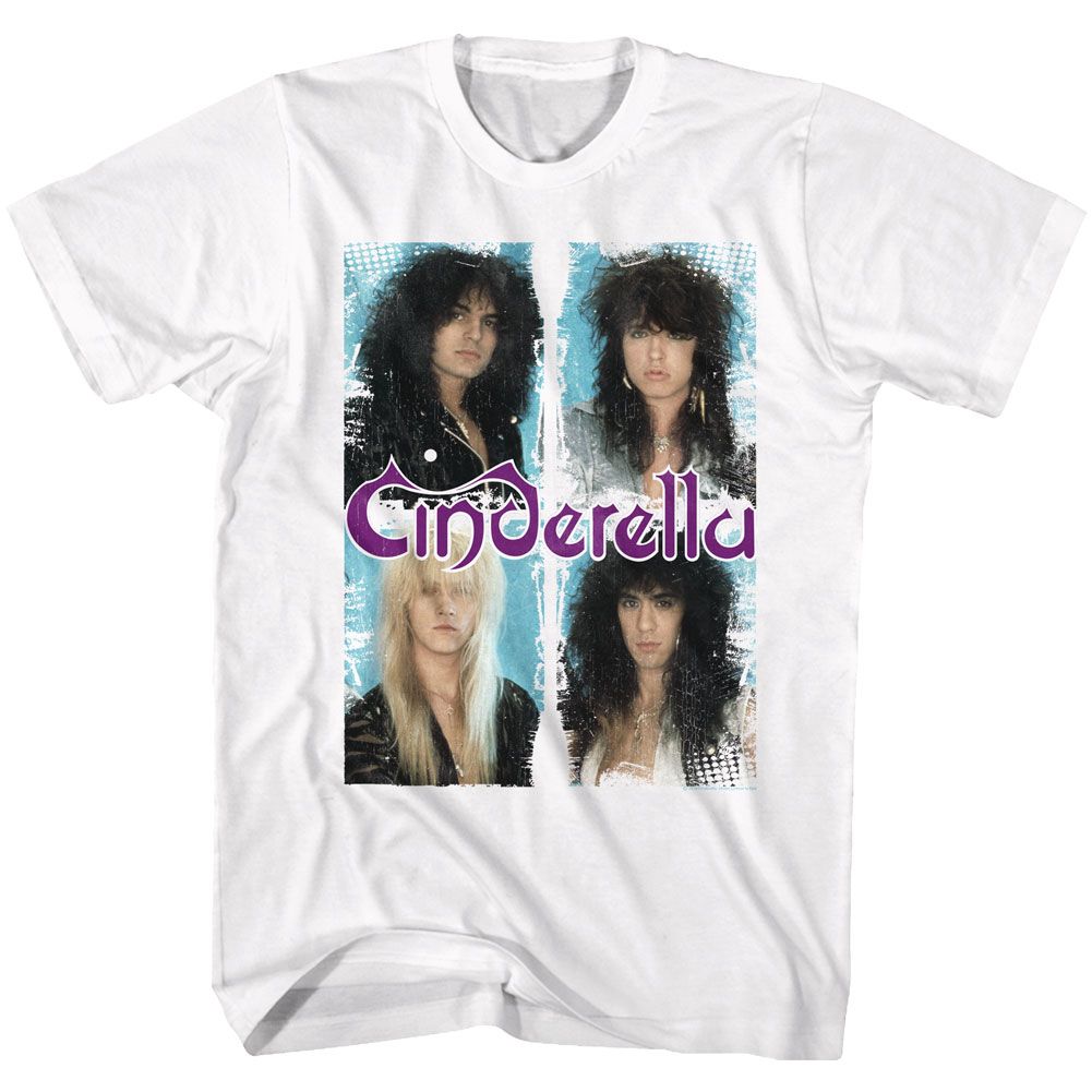 White Cinderella band t-shirt featuring Cinderella Boxed In design