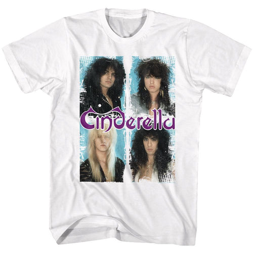 White Cinderella band t-shirt featuring Cinderella Boxed In design