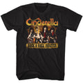 Black Cinderella band t-shirt featuring Cinderella Dudes Forever design