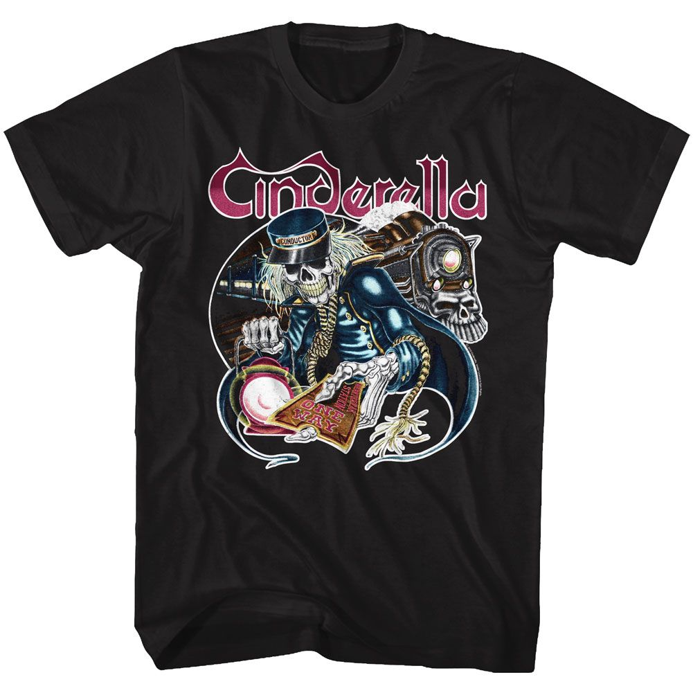 Black Cinderella band t-shirt featuring Cinderella One Way design
