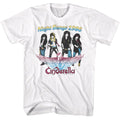 White Cinderella band t-shirt featuring Cinderella Night Songs 1986 design