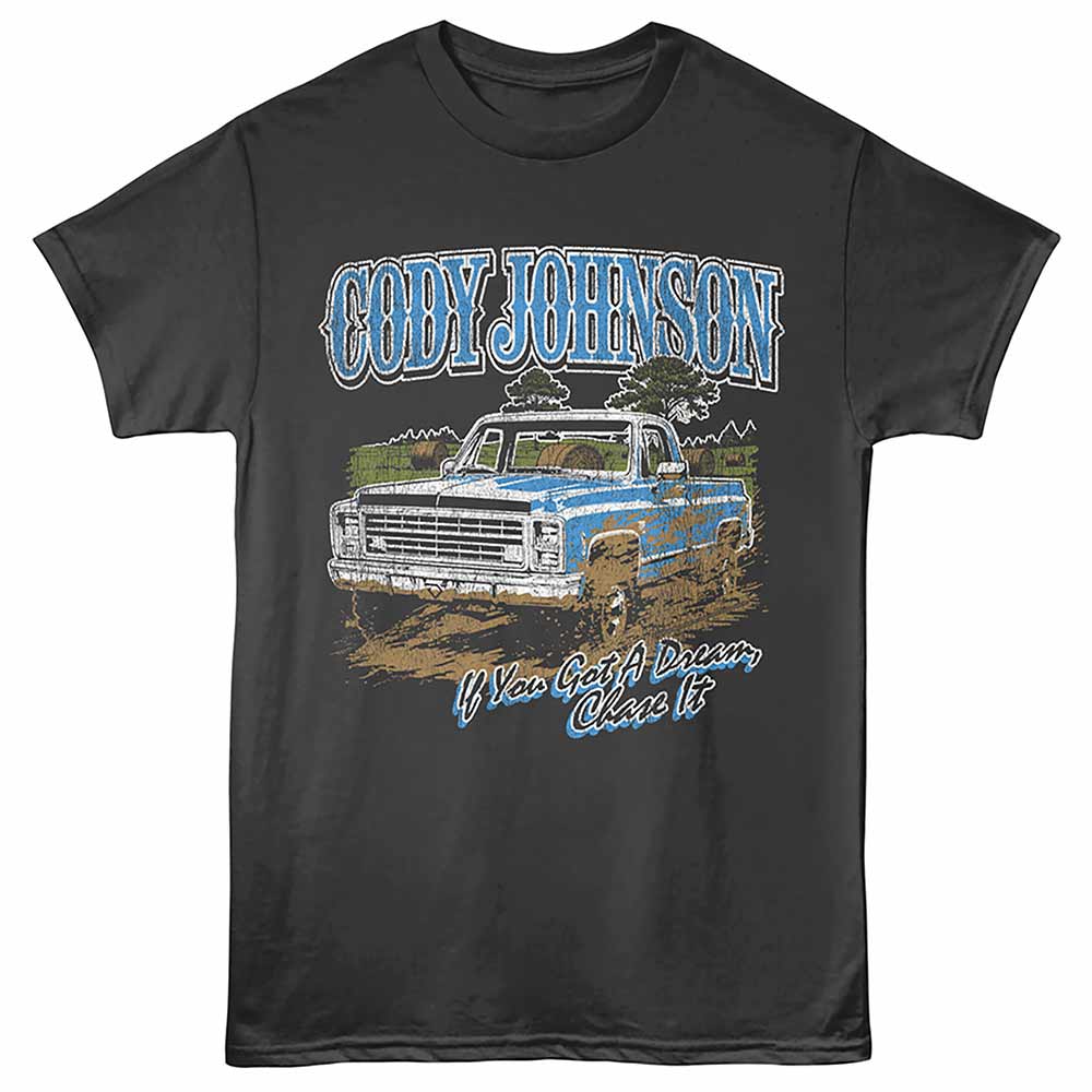 Smoke gray Cody Johnson t-shirt featuring a Chase It design