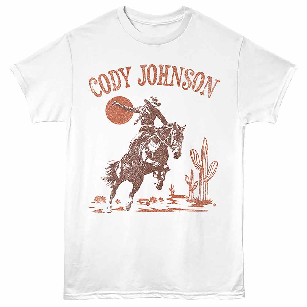 White Cody Johnson t-shirt featuring Cody Johnson Cowboy design